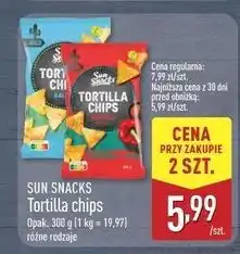 ALDI Chipsy tortilla solone Sun Snacks oferta