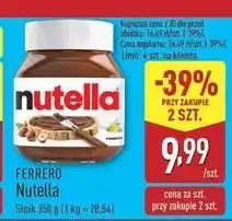ALDI Krem czekoladowo-orzechowy Nutella oferta