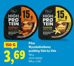 Lidl Pudding wysokobiałkowy Side by Side różne rodzaje Pilos oferta