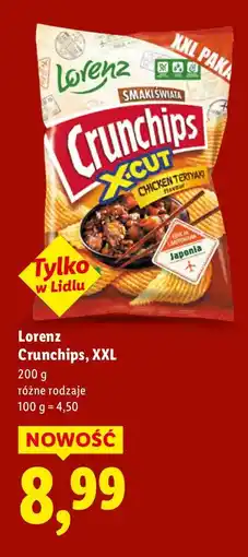 Lidl Chipsy Crunchips XXL X-Cut różne rodzaje Lorenz oferta