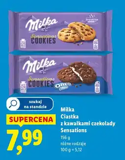 Lidl Ciastka Milka Sensations z kawałkami czekolady różne rodzaje oferta