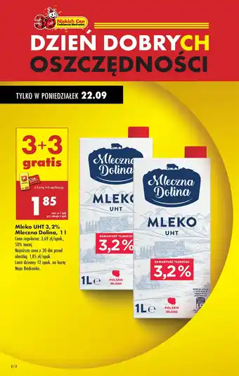 Biedronka Mleko Mleczna Dolina oferta