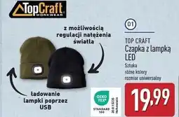 ALDI Czapka z lampką led Top Craft oferta