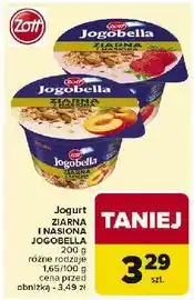 Carrefour Jogurt ziarna i nasiona brzoskwiniowy Zott Jogobella oferta