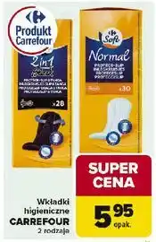 Carrefour Wkładki higieniczne 2in1 black Carrefour Soft oferta