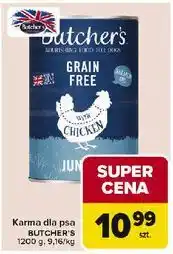 Carrefour Karma dla psa z flakami wołowymi Butcher's Grain Free oferta