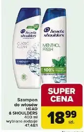 Carrefour Szampon do włosów mentol 2w1 Head&Shoulders oferta