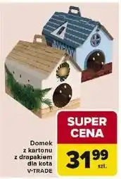 Carrefour Domek dla kota z kartonu drapakiem oferta