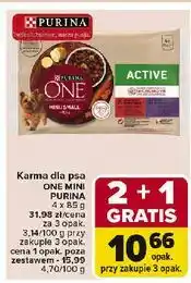 Carrefour Karma dla psa mini kurczak i wołowina Purina One oferta