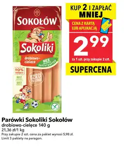 Lewiatan Parówki Sokoliki drobiowo-cielęce 140g Sokołów oferta
