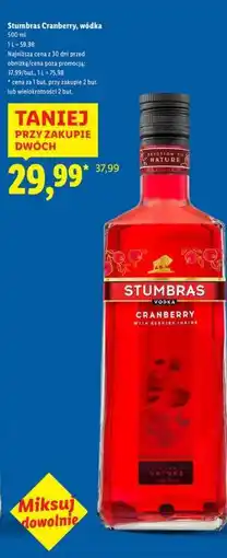 Lidl Stumbras Cranberry, wódka oferta