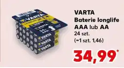 Kaufland VARTA Baterie longlife AAA lub AA oferta