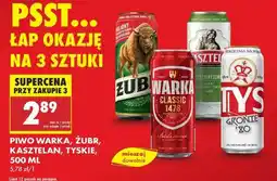 Biedronka PIWO WARKA, ŻUBR, KASZTELAN, TYSKIE, 500 ML oferta
