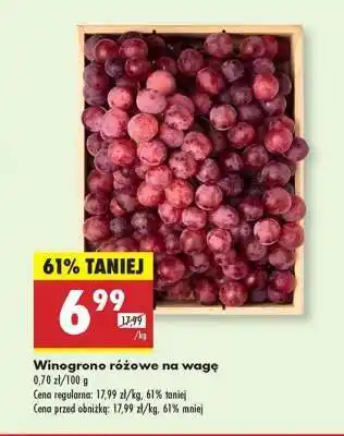 Biedronka Winogrono różowe na wagę oferta