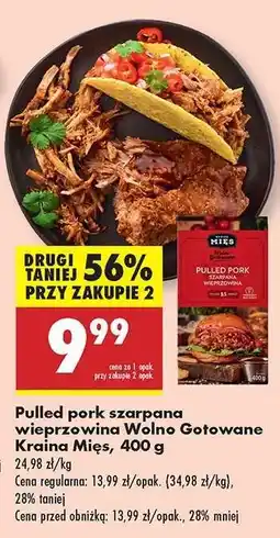 Biedronka Pulled pork szarpana wieprzowina Wolno Gotowane Kraina Mies, 400 g oferta