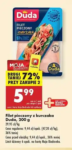 Biedronka Filet pieczony z kurczaka Duda 200 g oferta