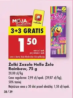 Biedronka Żelki Zozole Hello Żelo Rainbow, 75 g oferta