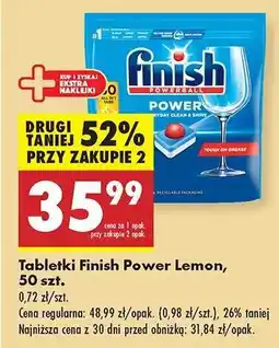 Biedronka Tabletki Finish Power Lemon, 50 szt oferta