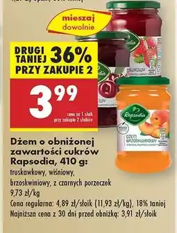 Biedronka Dżem o obniżonej zawartości cukrów Rapsodia 410 g oferta