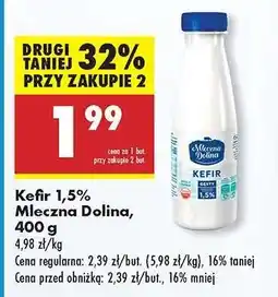 Biedronka Kefir 1,5 % Mleczna Dolina , 400 g oferta