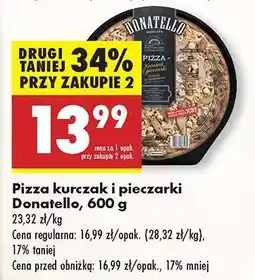 Biedronka Pizza kurczak i pieczarki Donatello, 600 g oferta