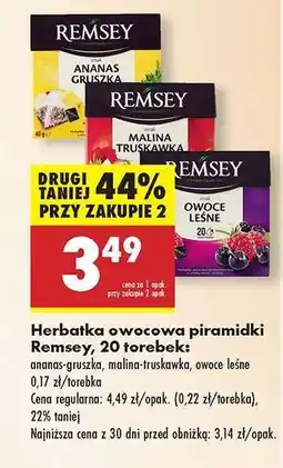 Biedronka Herbatka owocowa piramidki Remsey 20 torebek oferta