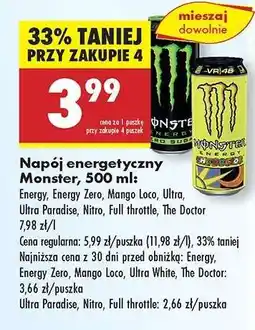 Biedronka Napój energetyczny Monster 500 ml oferta