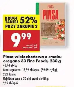 Biedronka Pinsa wielozbożowa o smaku oregano 33 Fine Foods, 230 g oferta