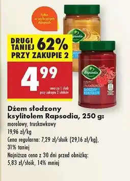 Biedronka Dźem słodzony ksylitolem Rapsodia 250 g oferta