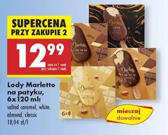 Biedronka Lody Marletto na patyku, 6x120 ml oferta