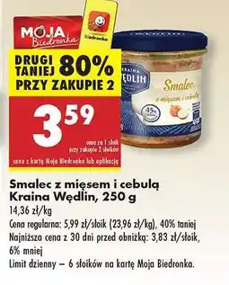 Biedronka Smalec z mięsem i cebulą Kraina Wędlin, 250 g oferta