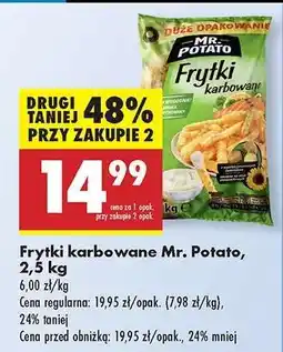 Biedronka Frytki karbowane Mr. Potato 2,5 kg oferta