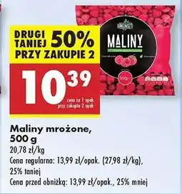 Biedronka Maliny mrożone, 500 g oferta