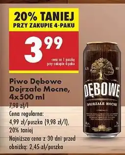 Biedronka Piwo Dębowe Dojrzałe Mocne 4x500 ml oferta