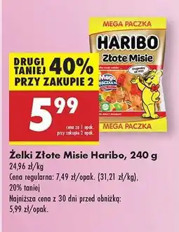 Biedronka Żelki Złote Misie Haribo 240 g oferta