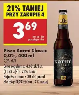 Biedronka Piwo Karmi Classic 0,0%, 400 ml oferta