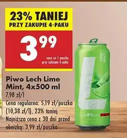 Biedronka Piwo Lech Lime Mint, 4x500 ml oferta