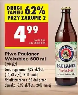 Biedronka Piwo Paulaner Weissbier, 500 ml oferta