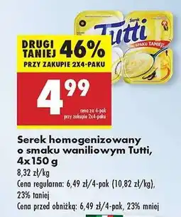 Biedronka Serek homogenizowany o smaku waniliowym Tutti 4x150 g oferta