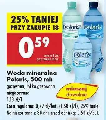 Biedronka Woda mineralna Polaris, 500 ml oferta