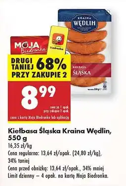 Biedronka Kiełbasa Śląska Kraina Wędlin 550 g oferta