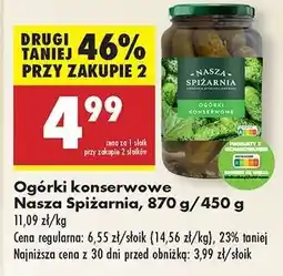 Biedronka Ogórki konserwowe Nasza Spiżarnia, 870 g/450 g oferta