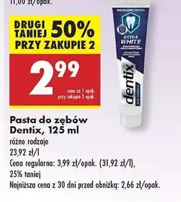 Biedronka Pasta do zębów Dentix, 125 ml oferta