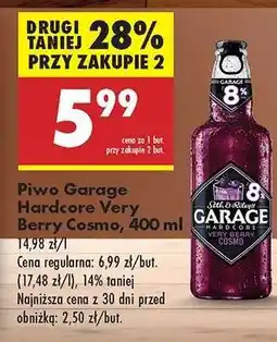 Biedronka Piwo Garage Hardcore Very Berry Cosmo, 400 ml oferta