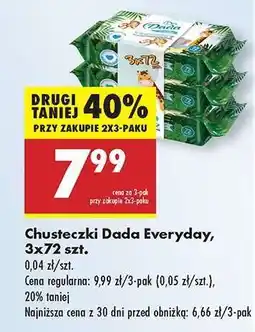 Biedronka Chusteczki Dada Everyday, 3x72 szt oferta