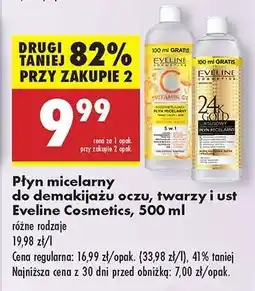 Biedronka Płyn micelarny do demakijażu oczu twarzy i ust Eveline Cosmetics , 500 ml oferta