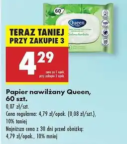 Biedronka Papier nawilżany Queen , 60 szt oferta