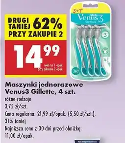 Biedronka Maszynki jednorazowe Venus3 Gillette, 4 szt oferta