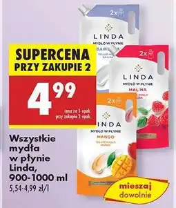 Biedronka Wszystkie mydła w płynie Linda, 900-1000 ml oferta