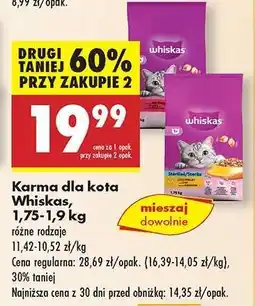 Biedronka Karma dla kota Whiskas, 1,75 - 1,9 kg oferta